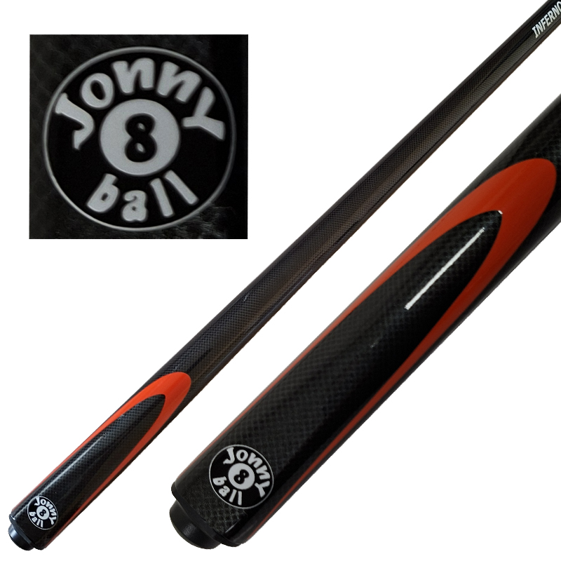 Queue FiberGlass/Graphite J&B Inferno Black/ Red 2 pièces