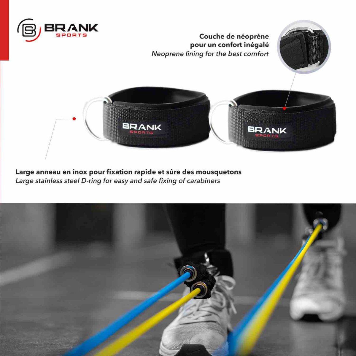 Kit élastiques de musculation avec poignées BRANK Tubes – Image 3