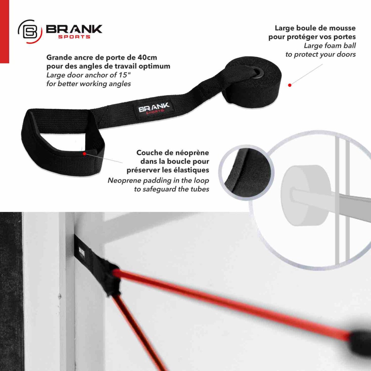 Kit élastiques de musculation avec poignées BRANK Tubes – Image 4