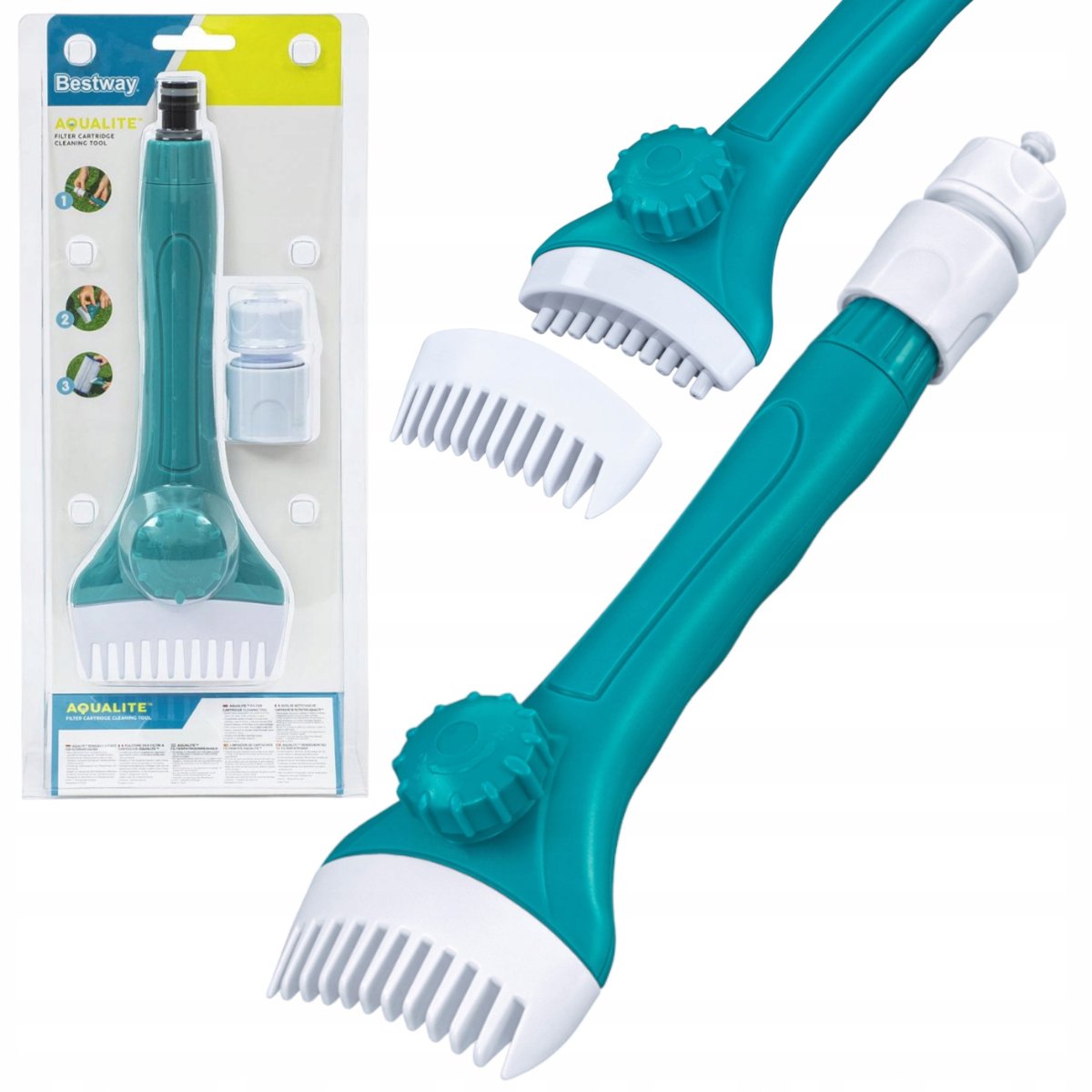 Bestway 58662 Aqualite Brosse filtrante, nettoyant pour filtre, filtration efficace