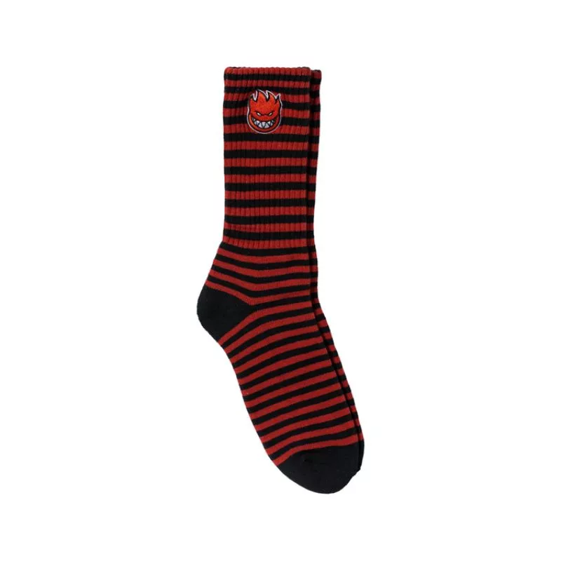 Spitfire Wheels / Socks EMB / Stripe Red Black