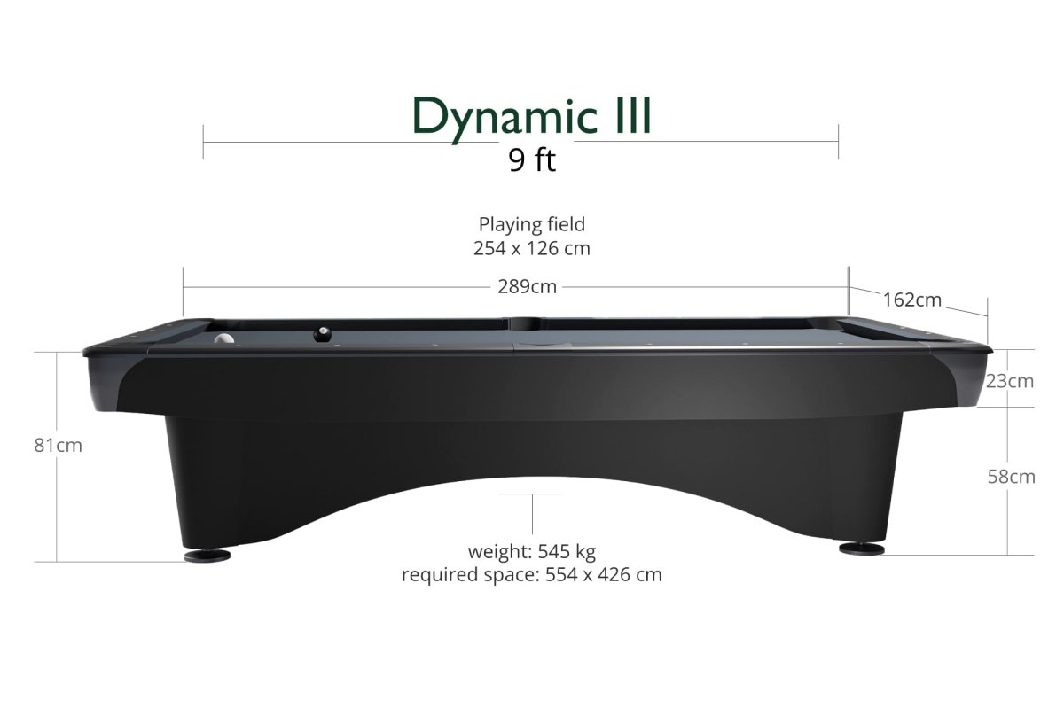 Billard US Dynamic III Noir mat 9ft – Image 3