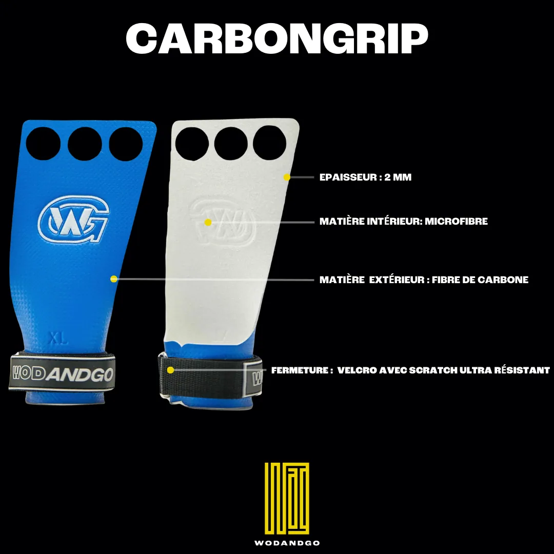 Maniques Gym CarbonGrip – Bleu – 3 trous – Image 2