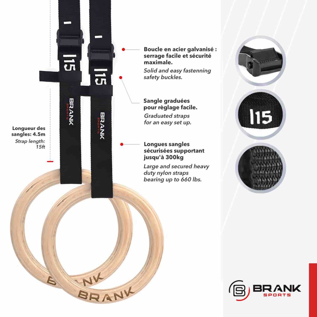 Anneaux de Gymnastique en bois – BRANK Sports – Image 2