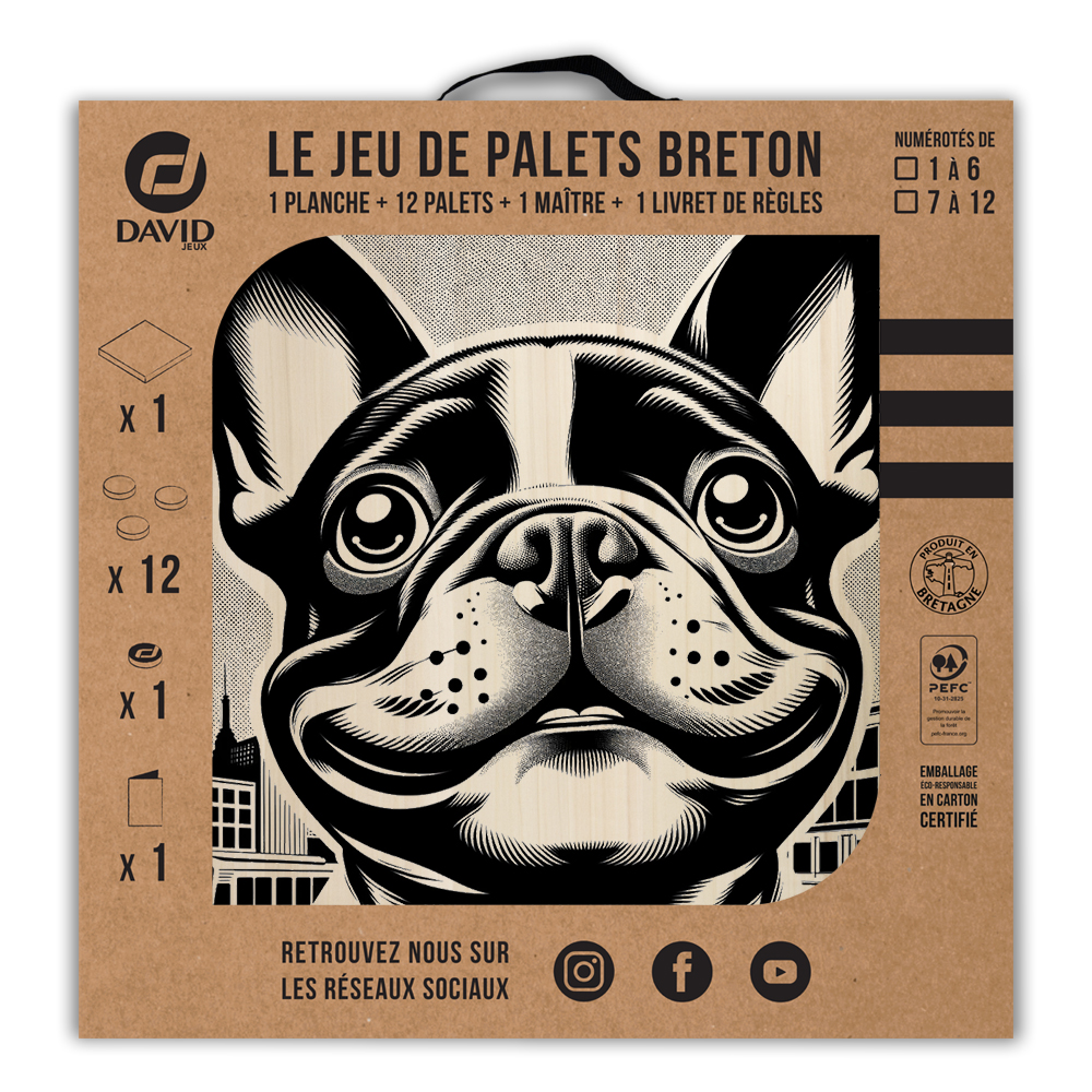Kit de jeu de palets breton – Bouledogue français – Image 3