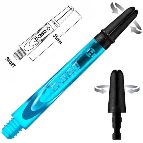 Tige (3) Poly 360 Top Carbon aqua blue short