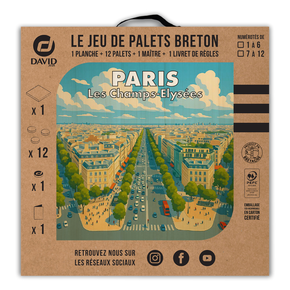 Kit de jeu de palets breton – Paris – Les Champs-Elysées – Image 3