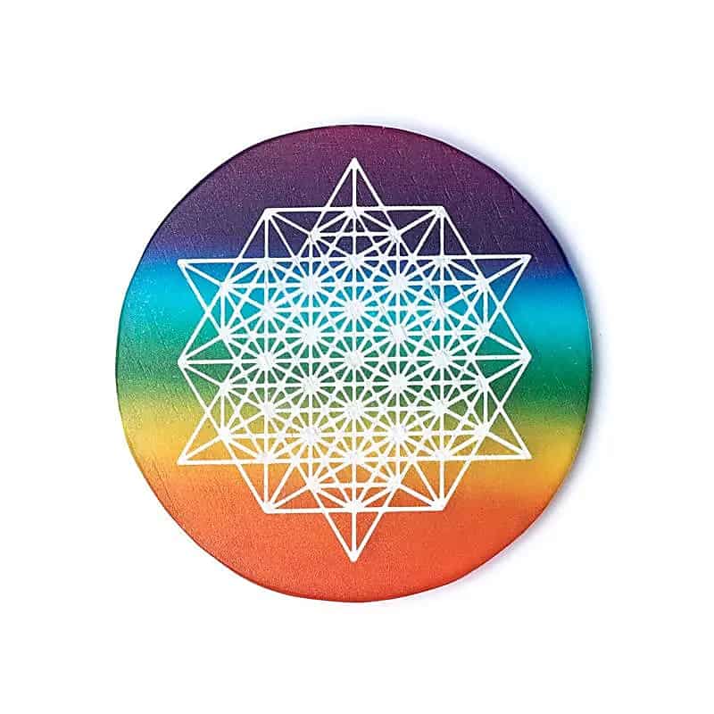 Petite Plaque Sélénite Teintée Tétraèdre