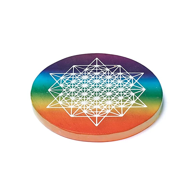 Petite Plaque Sélénite Teintée Tétraèdre – Image 2