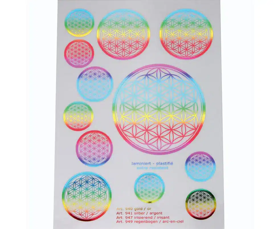 Autocollants (Stickers) Fleur de Vie A5