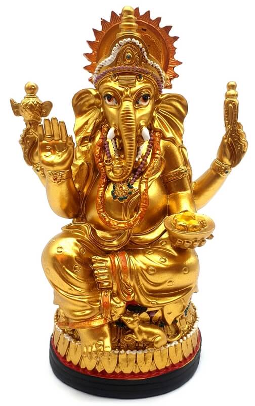 Statue Ganesh Dorée sur socle 16cm