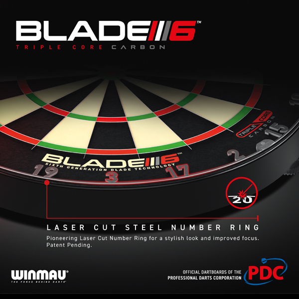 Cible traditionnelle Winmau-Blade 6 Carbon Triple Core – Image 4